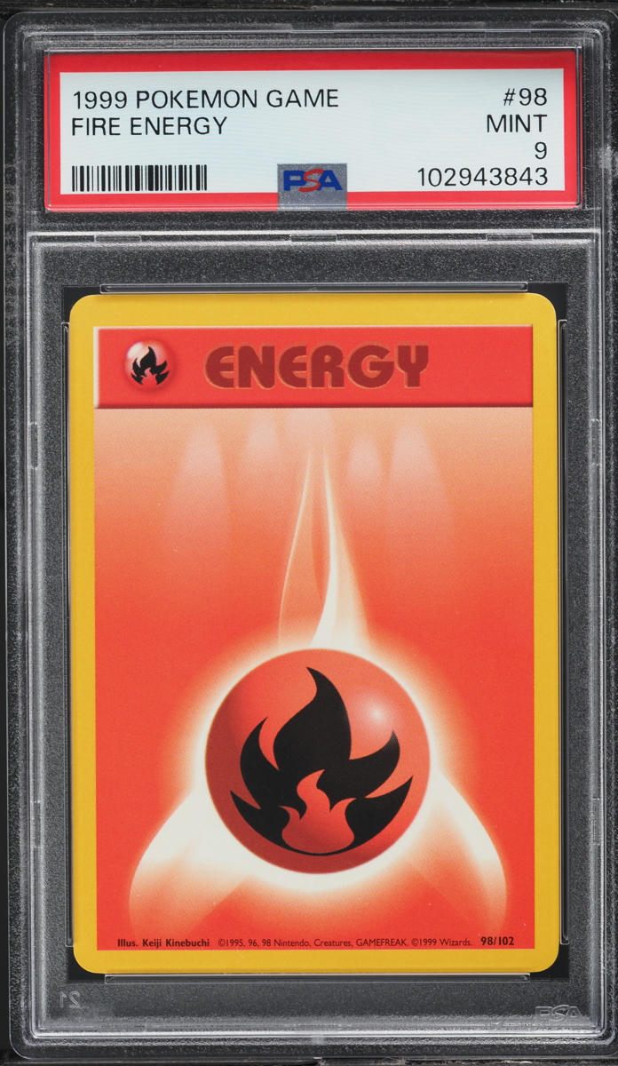 1999 Pokemon Base Set Fire Energy #98 PSA 9 MINT