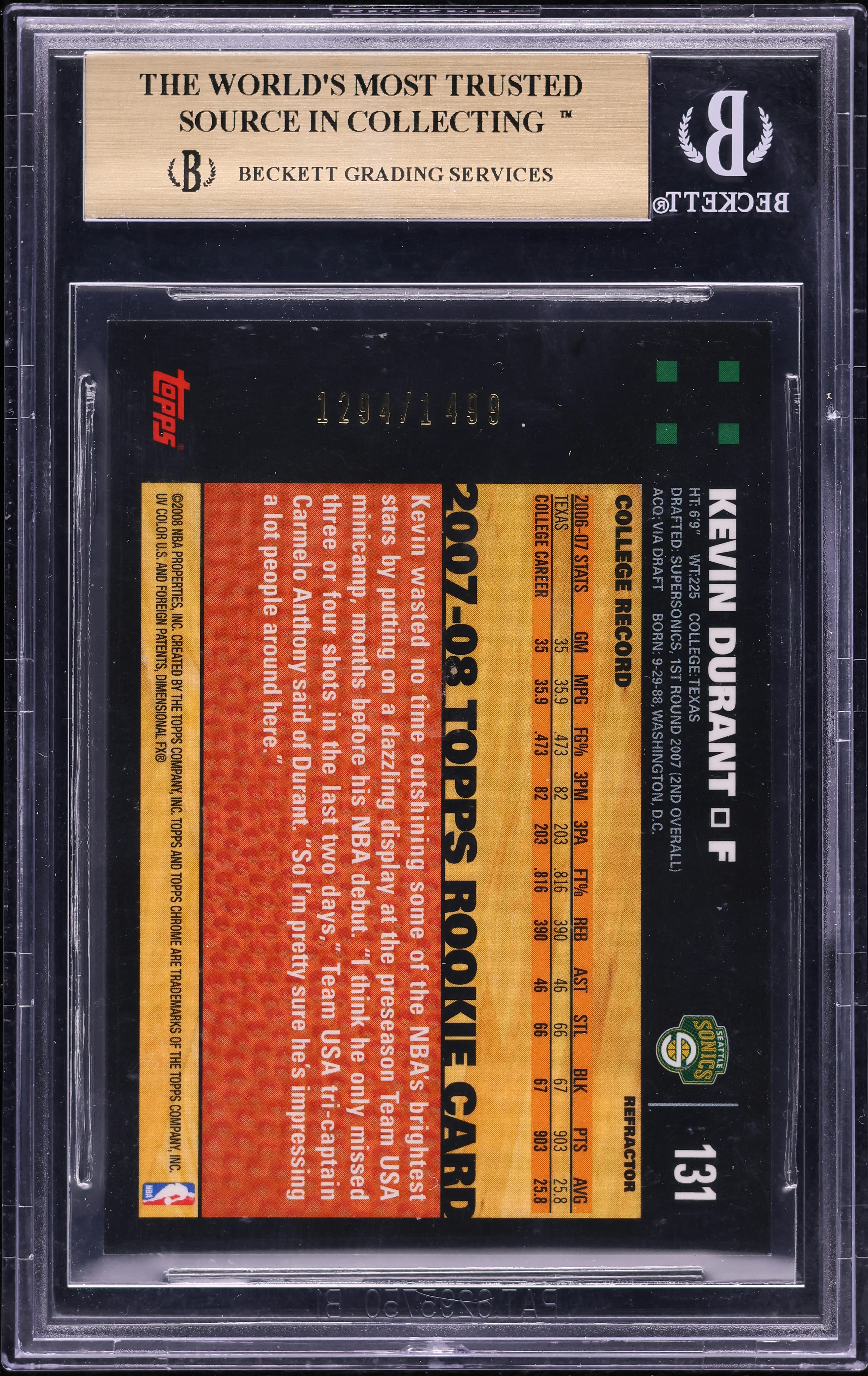 2007-08 Bowman Draft Picks & Stars NBA Basketball HOBBY Pack – Look For Kevin Durant RC! (Factory Sealed)
