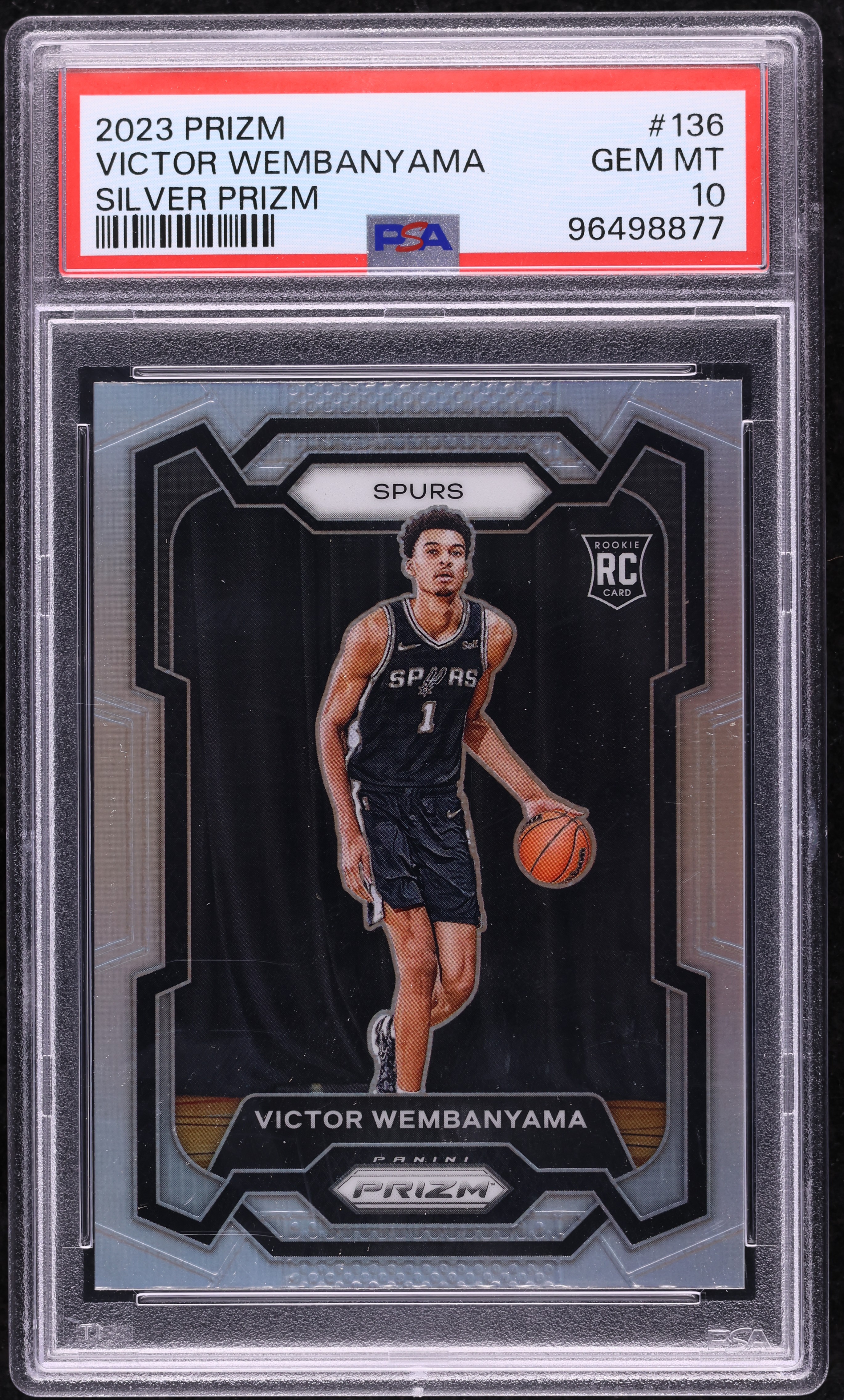 2023 Panini Prizm Silver Victor Wembanyama ROOKIE #136 PSA 10 GEM 