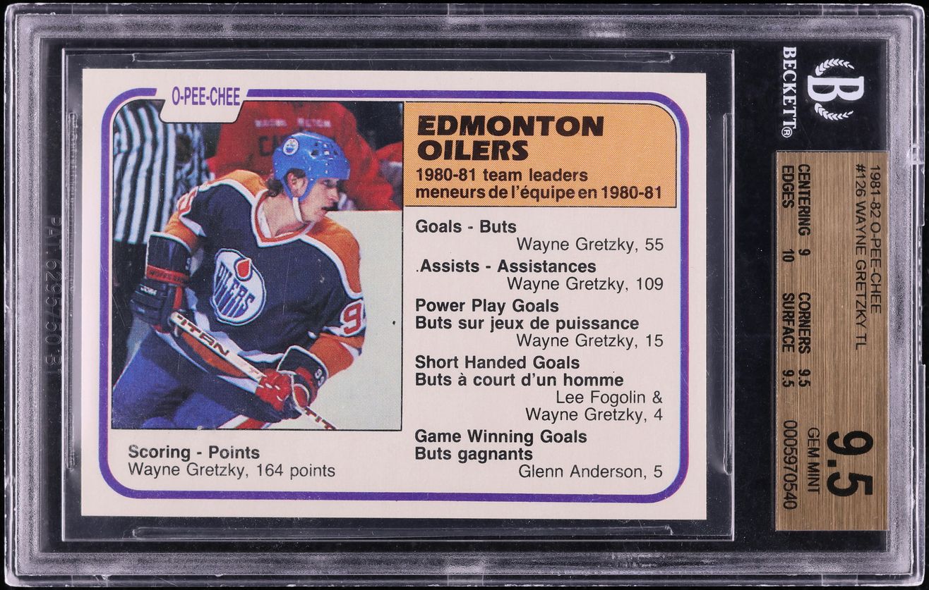1981 O-Pee-Chee Hockey Wayne Gretzky TEAM LEADERS #126 BGS 9.5 GEM MINT