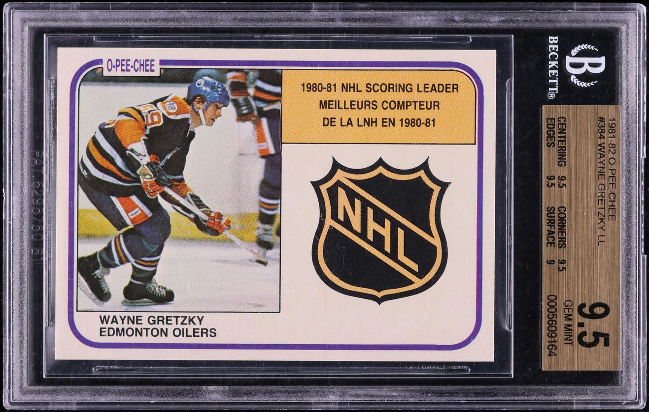 1981 O-Pee-Chee Hockey Wayne Gretzky SCORING LEADERS #384 BGS 9.5 GEM MINT