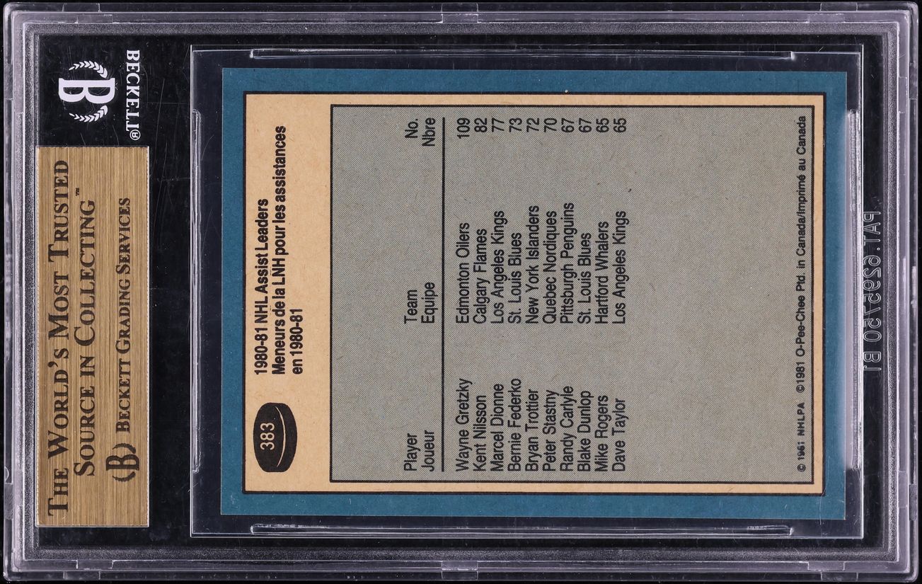 1981 O-Pee-Chee Hockey Wayne Gretzky #383 BGS 9.5 GEM MINT