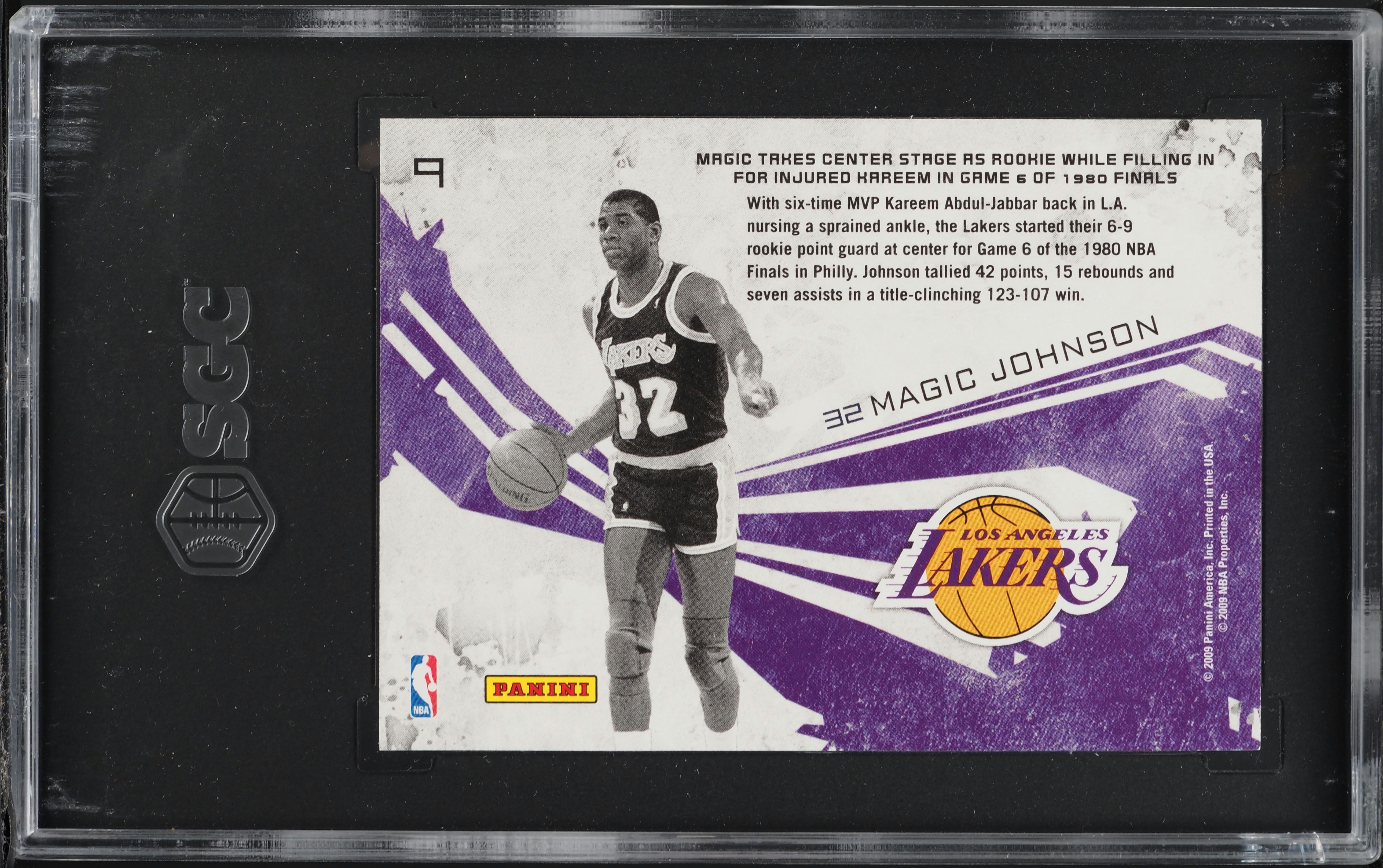2009 Panini Rookies & Stars Moments In Time Magic Johnson #9 SGC 
