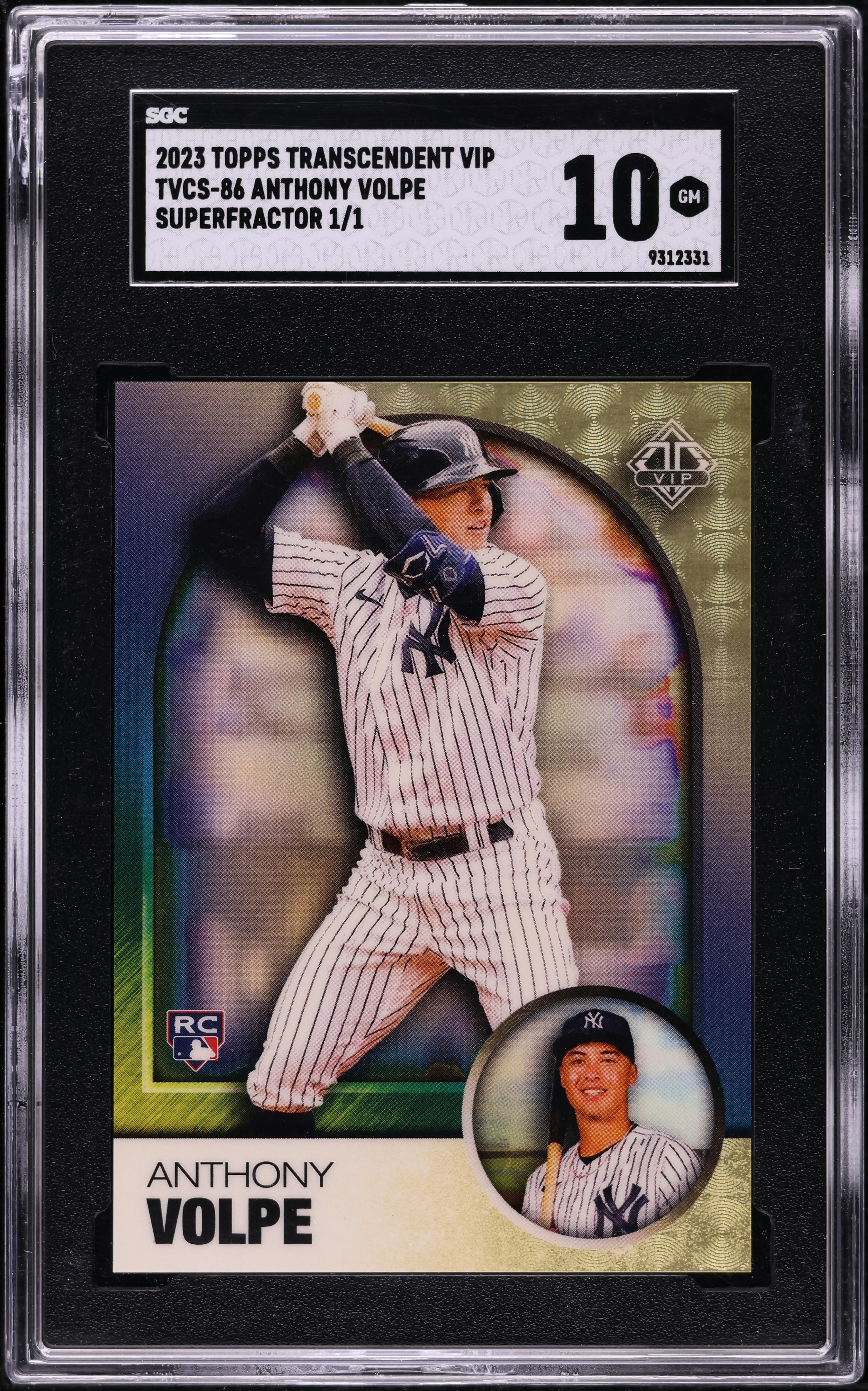 2023 Topps Transcendent VIP Superfractor Anthony Volpe ROOKIE 1/1
