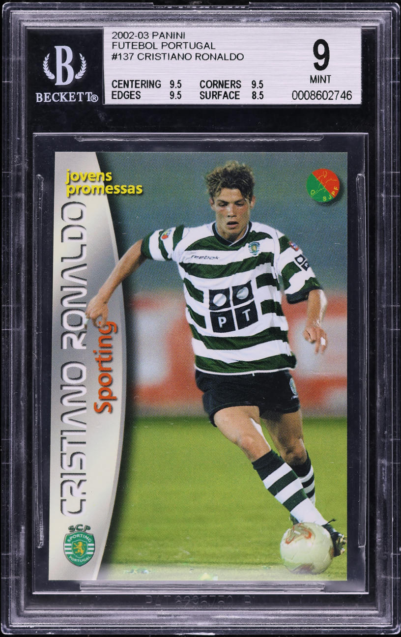 2003 Panini Sports Mega Craques Cristiano Ronaldo ROOKIE #137 BGS 9 MINT