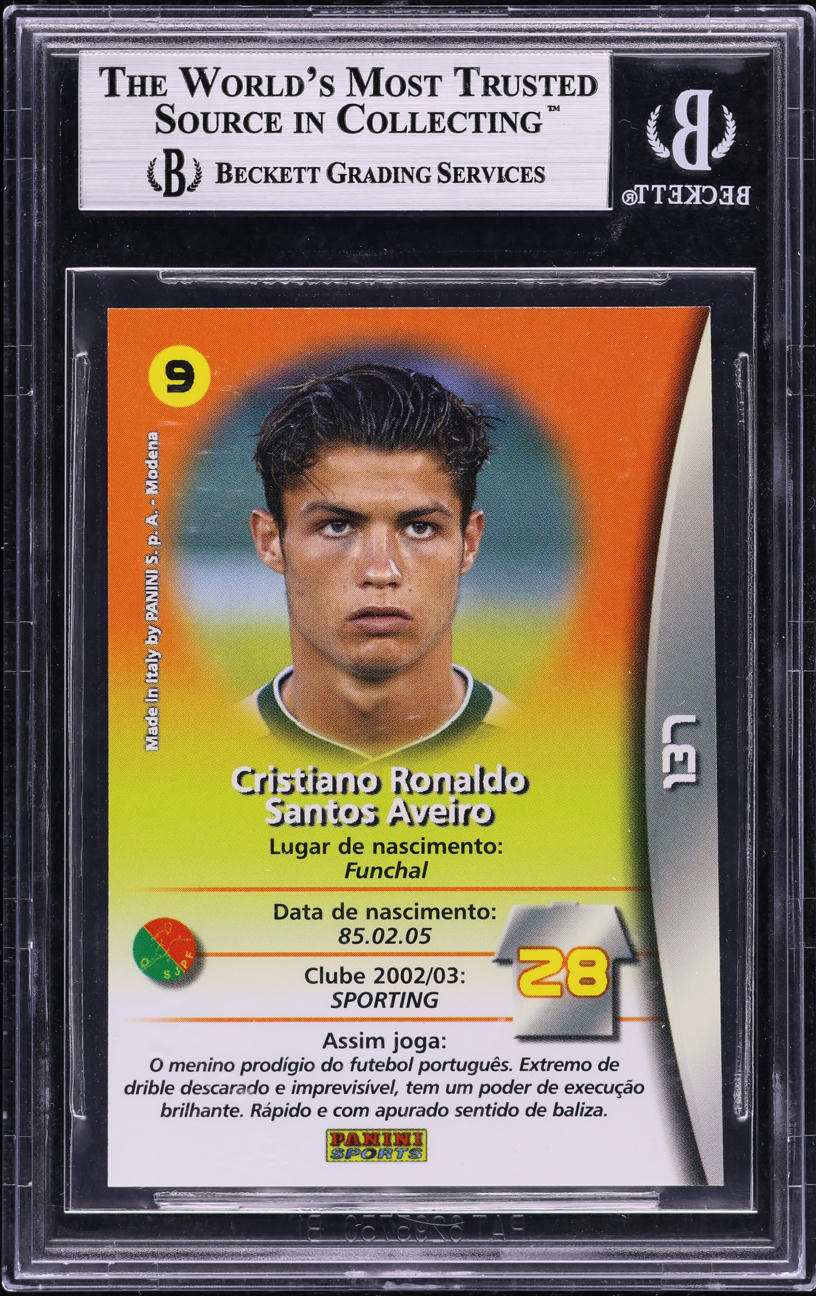 2003 Panini Sports Mega Craques Cristiano Ronaldo ROOKIE #137 BGS 9 MINT