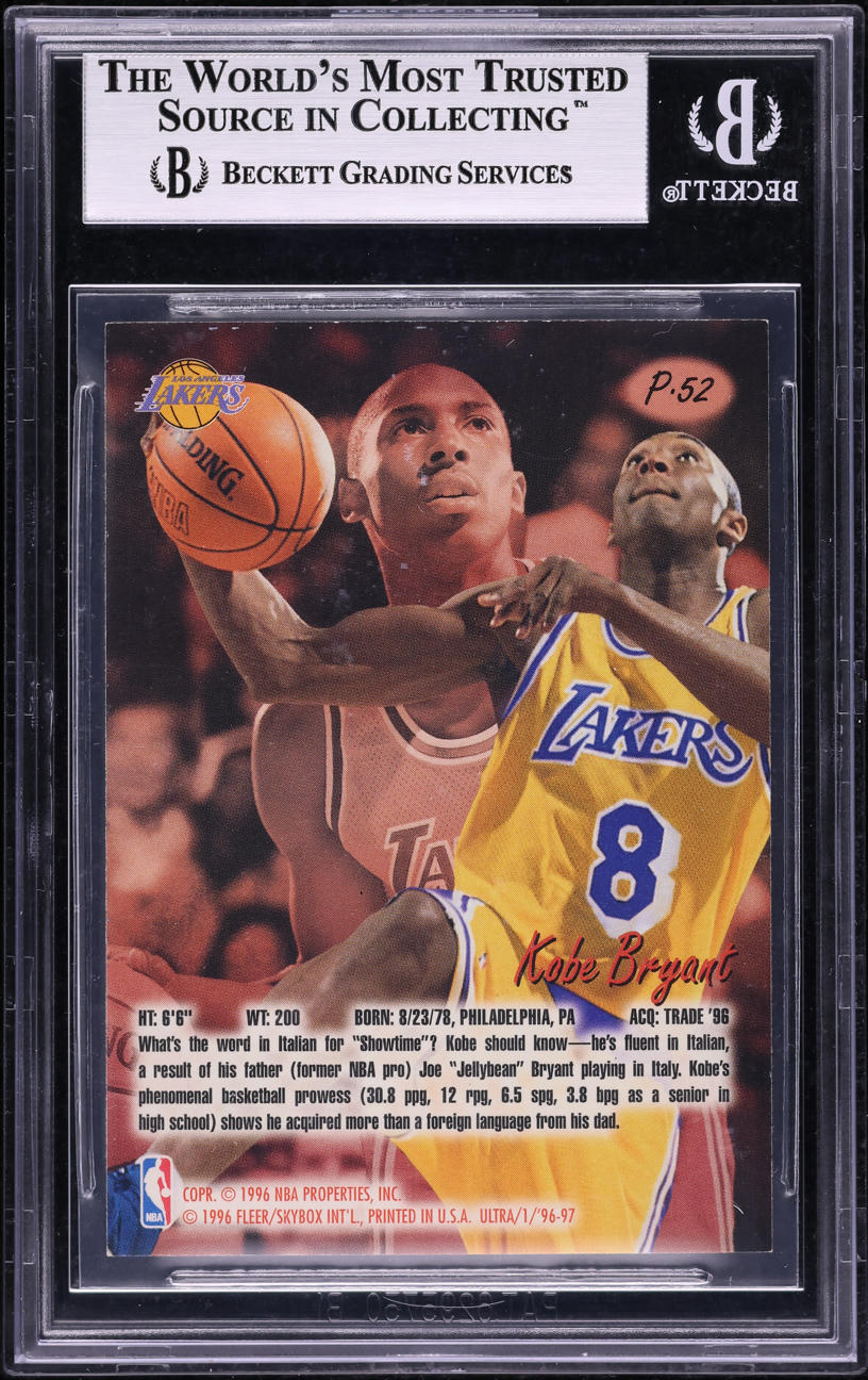 1996 Ultra Platinum Medallion Kobe Bryant ROOKIE #P52 BGS 8.5 NM-MT+
