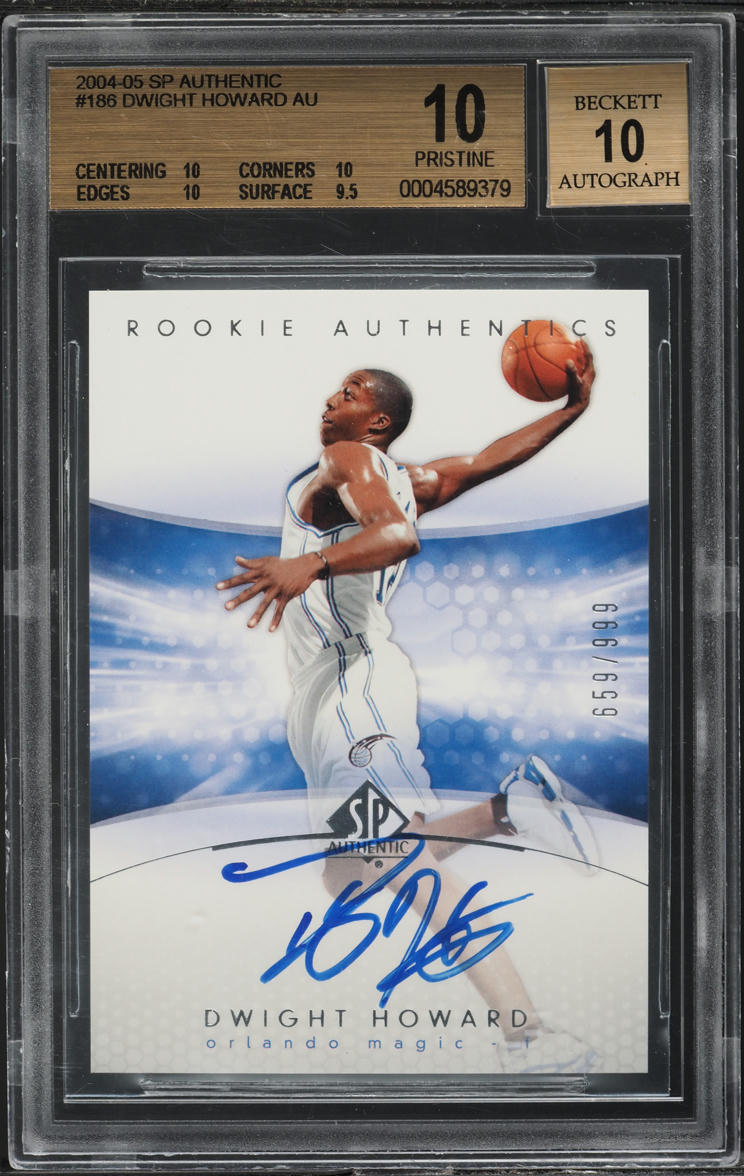 2004 SP Authentic Dwight Howard ROOKIE AUTO /999 #186 BGS 10 PRISTINE on  Fanatics Collect, image size:744x1176