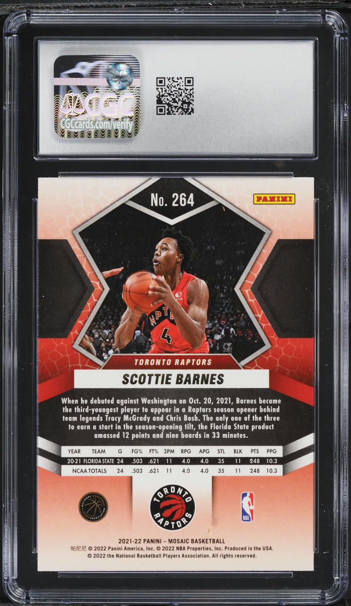 2021 Panini Mosaic Scottie Barnes ROOKIE #264 CGC 9 MINT