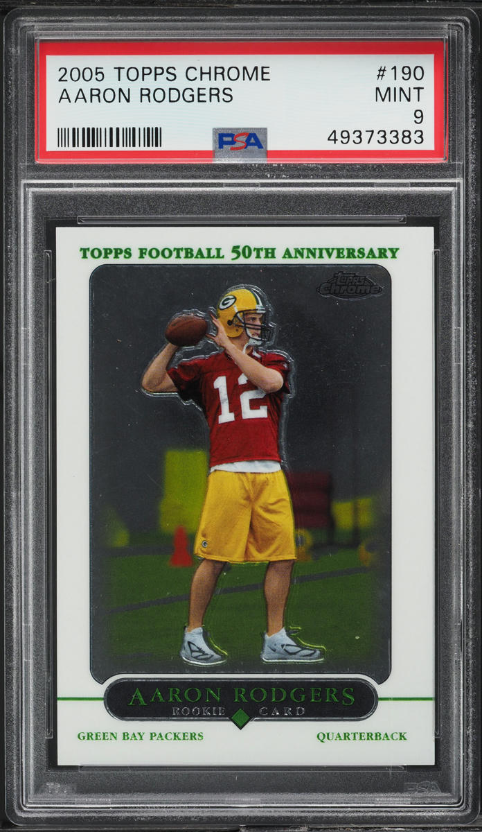 2005 Topps Chrome Aaron Rodgers ROOKIE #190 PSA 9 MINT