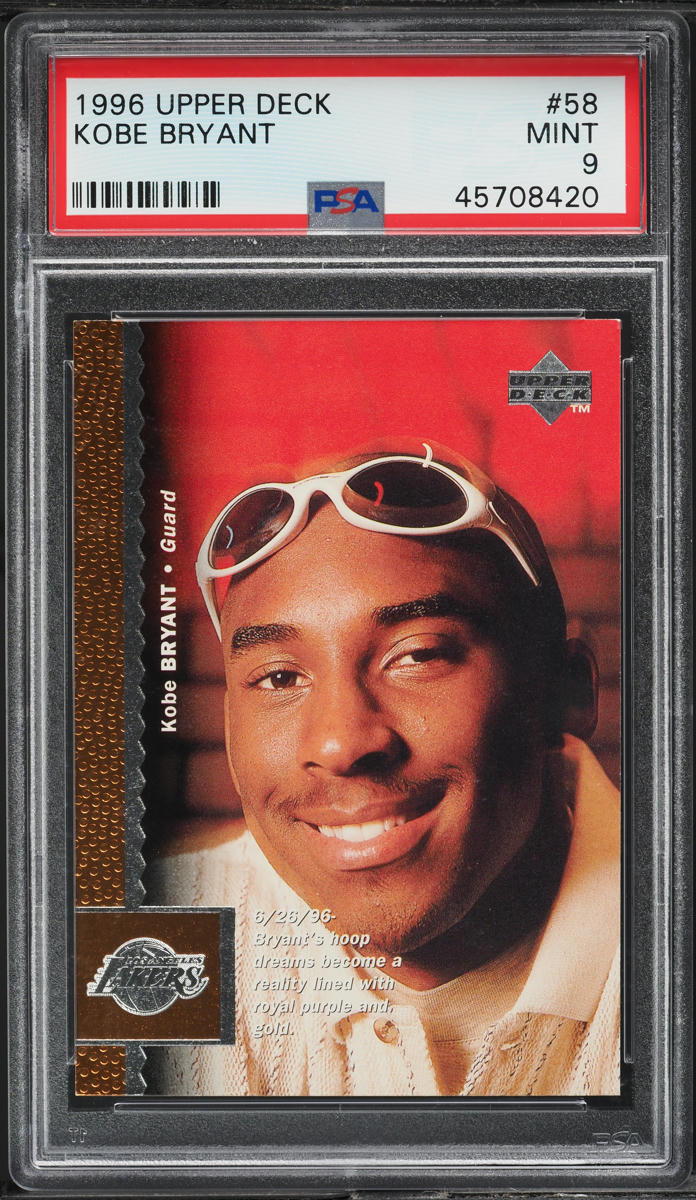 1996 Upper Deck Basketball Kobe Bryant ROOKIE #58 PSA 9 MINT on