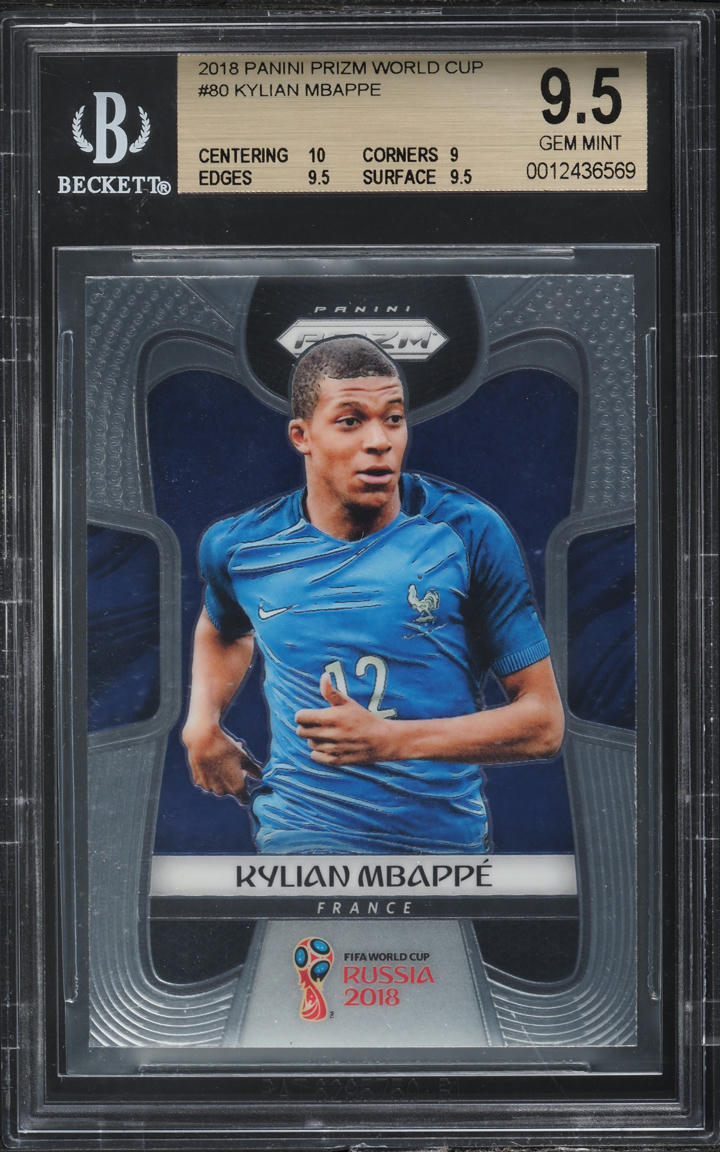 2018 Panini Prizm World Cup Kylian Mbappe ROOKIE #80 BGS 9.5 GEM MINT