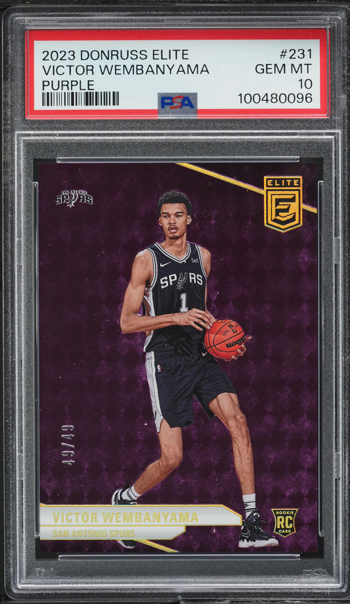 2023 Donruss Elite Purple Victor Wembanyama ROOKIE 49/49 #231 PSA 10 GEM MINT