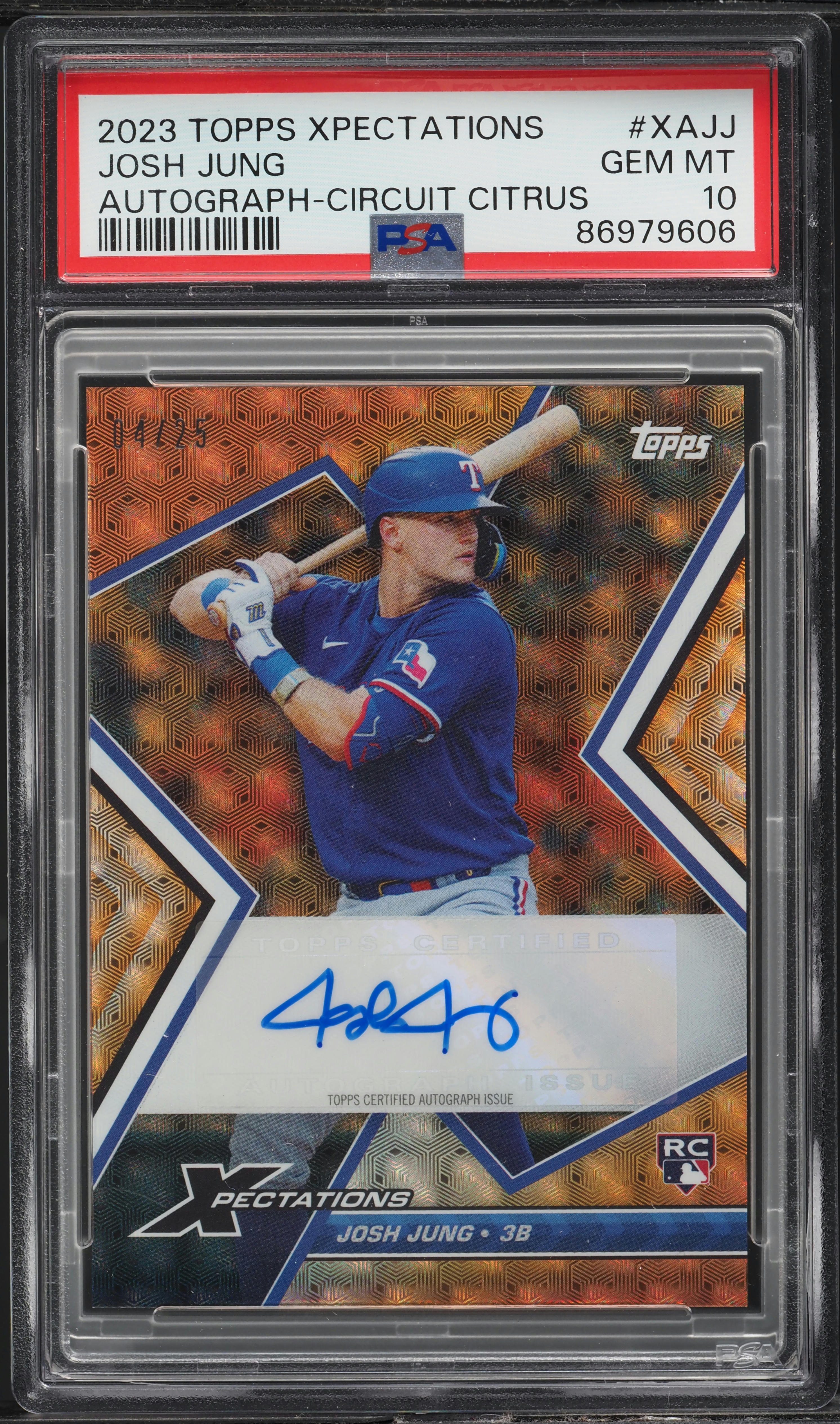 2023 Topps Xpectations Circuit Citrus Josh Jung ROOKIE AUTO /25