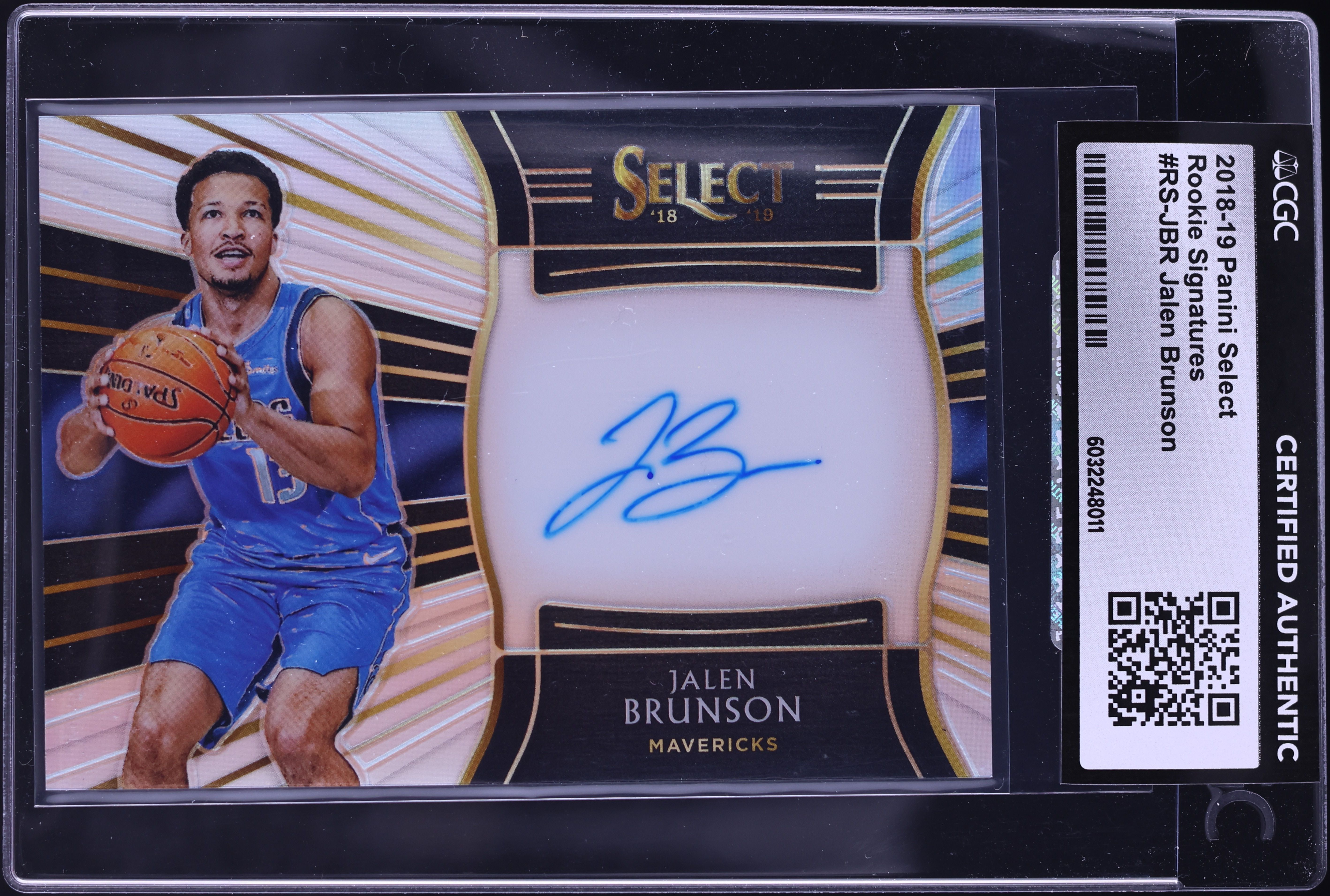 2018 Select Basketball Jalen Brunson ROOKIE AUTO /199 #RS-JBR CGC