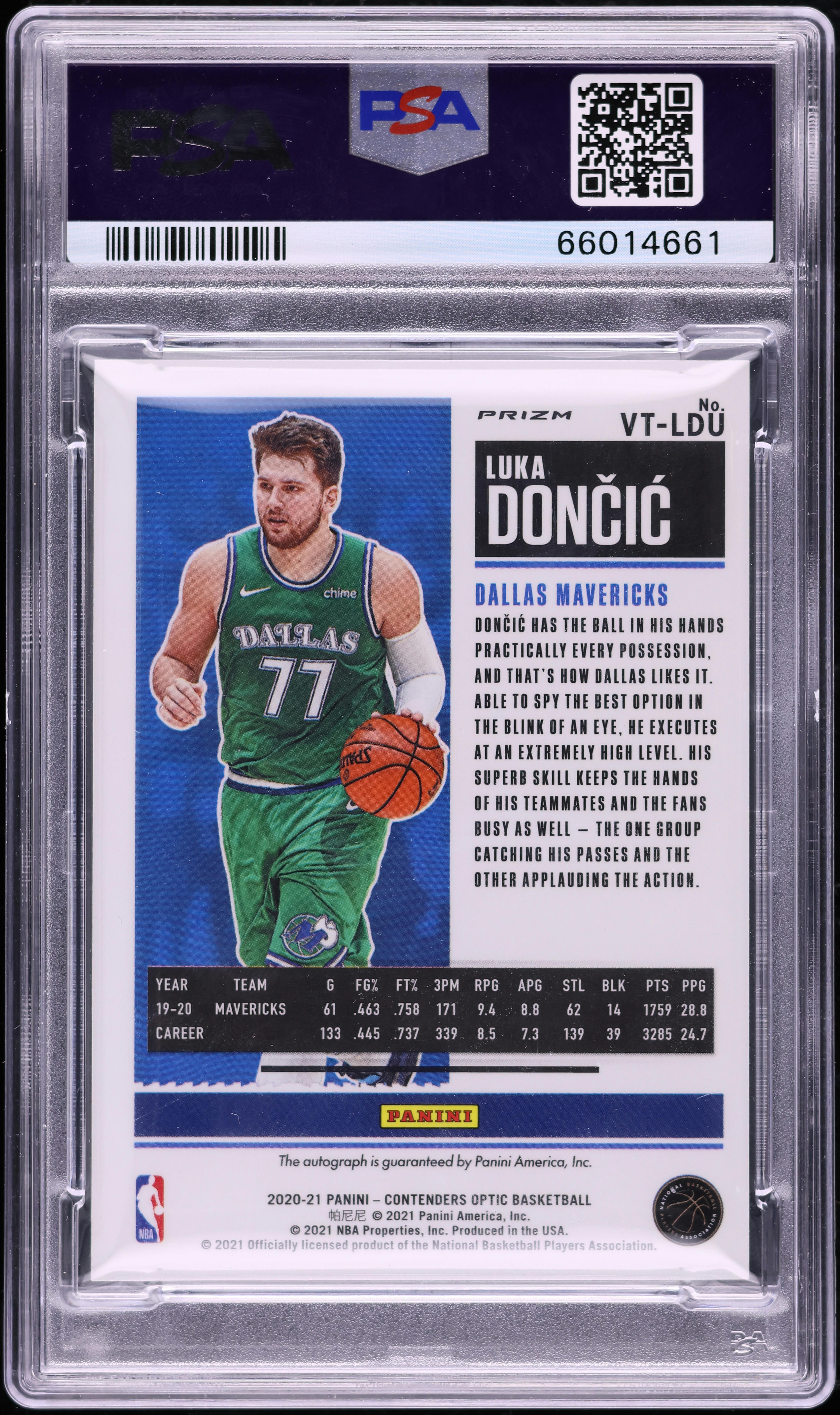 2020 Panini Contenders Optic Veteran Season Ticket Luka Doncic