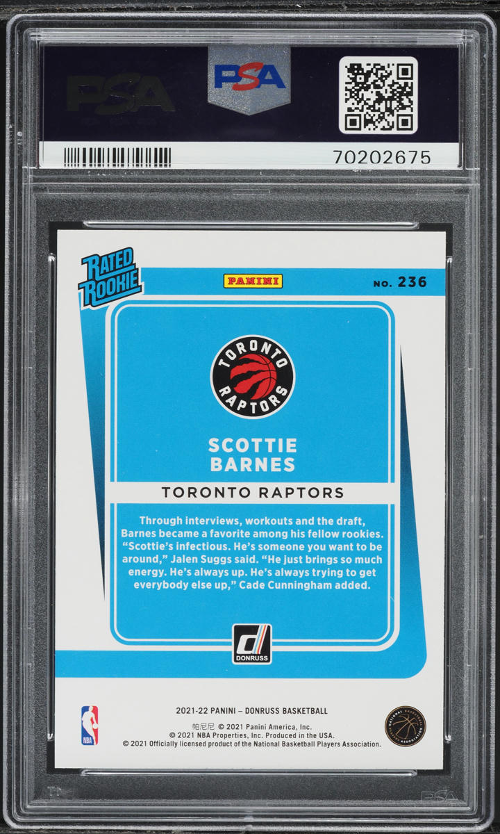 2021 Donruss Basketball Scottie Barnes ROOKIE #236 PSA 9 MINT