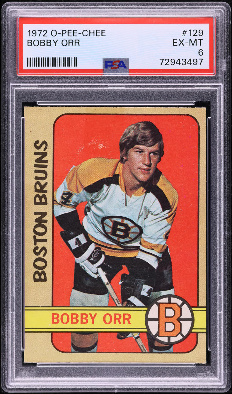 1972 O-Pee-Chee Hockey Bobby Orr #129 PSA 6 EXMT