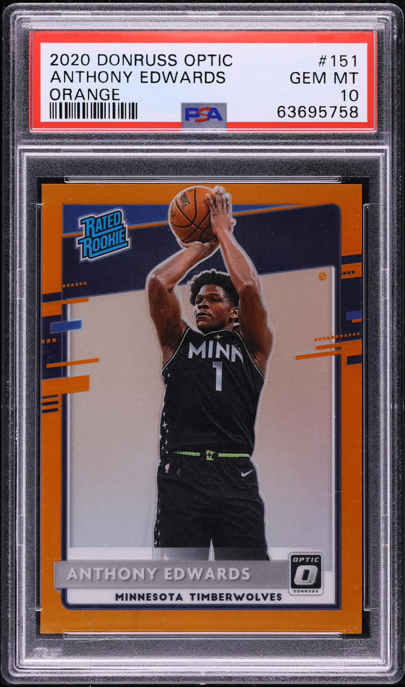 2020 Donruss Optic Orange Anthony Edwards ROOKIE /199 #151 PSA 10 GEM MINT