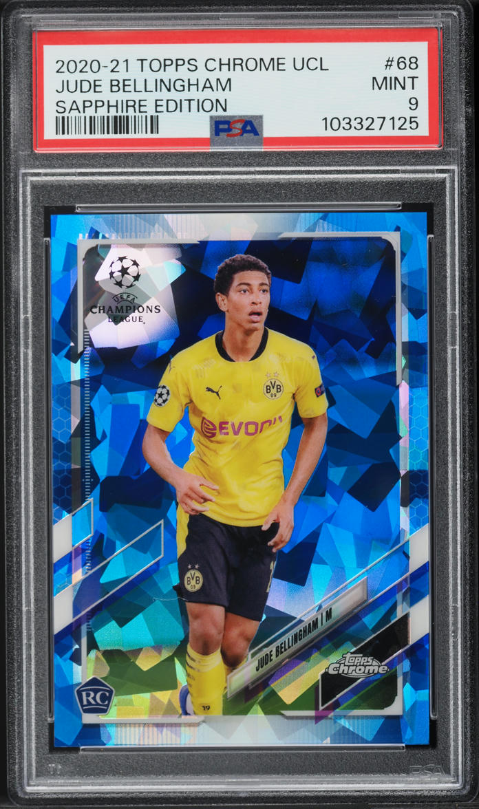 2020 Topps Chrome UEFA Sapphire Jude Bellingham ROOKIE #68 PSA 9 MINT