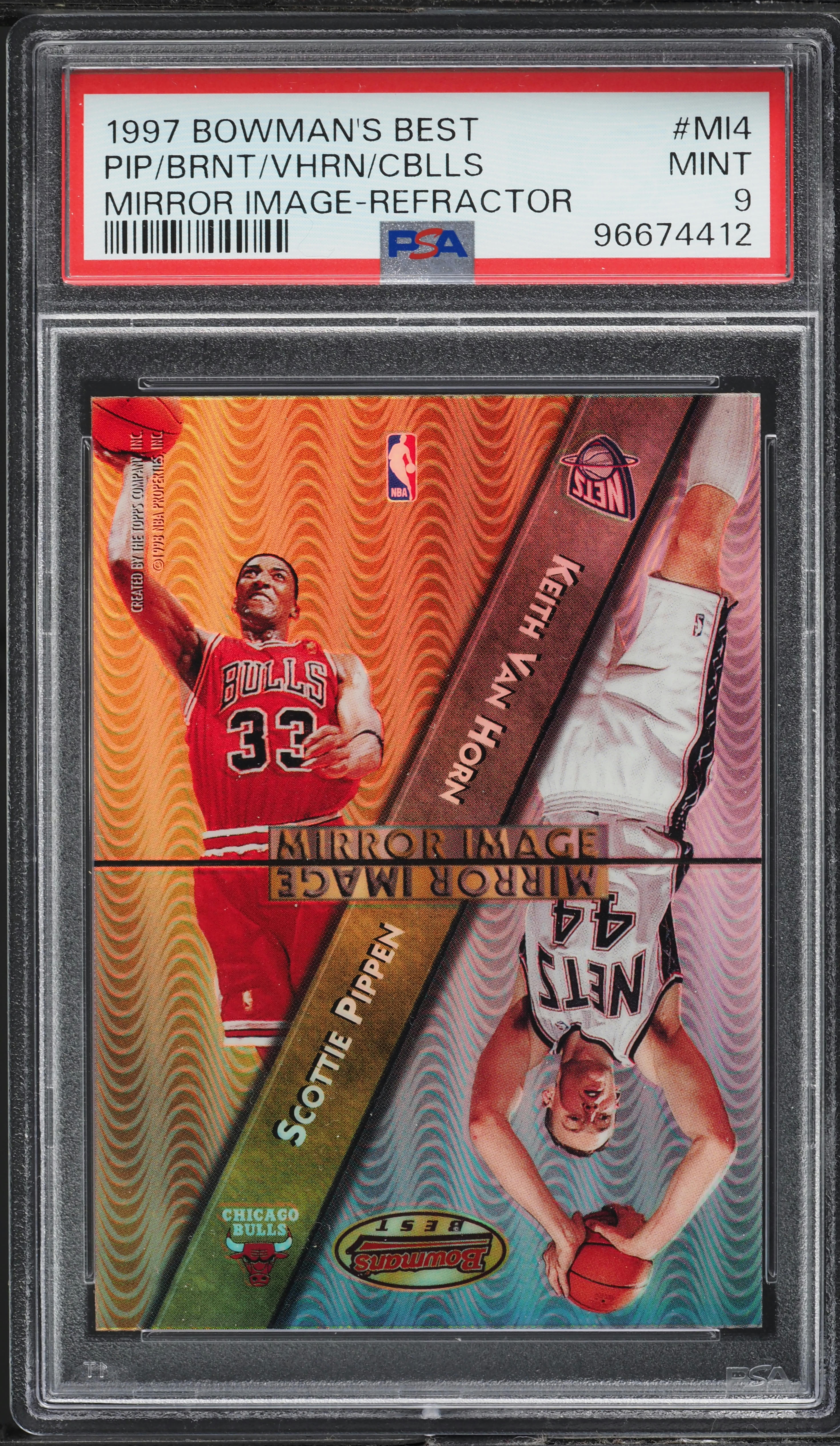 コービー・ブライアント1997 Bowman's Refractor 1997 Bowman's Best Mirror Image Refractor Scottie Pippen Kobe