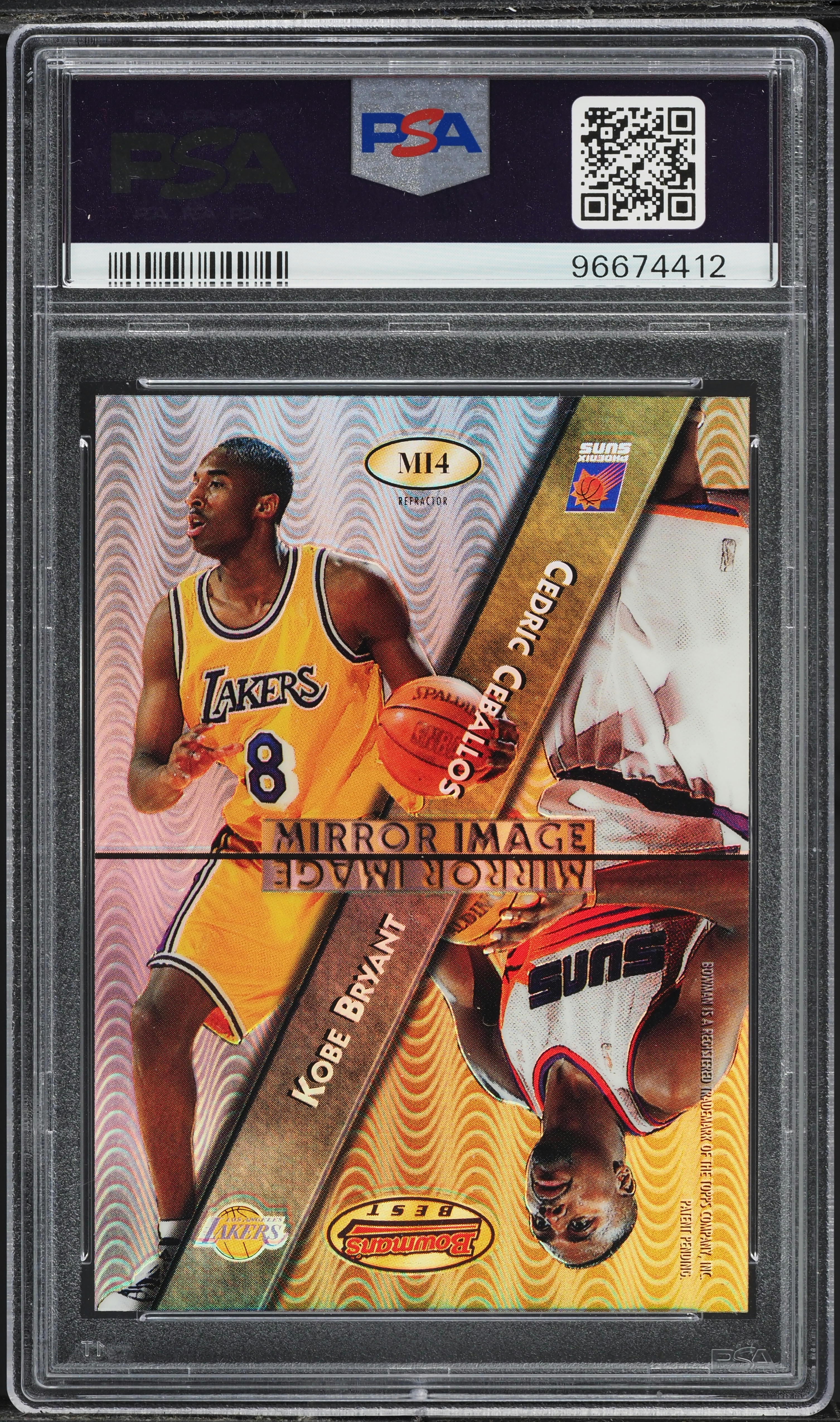 コービー・ブライアント1997 Bowman's Refractor Kobe Bryant 1997-98 Bowman's Best #88 Atomic Refractor PSA 8 NM