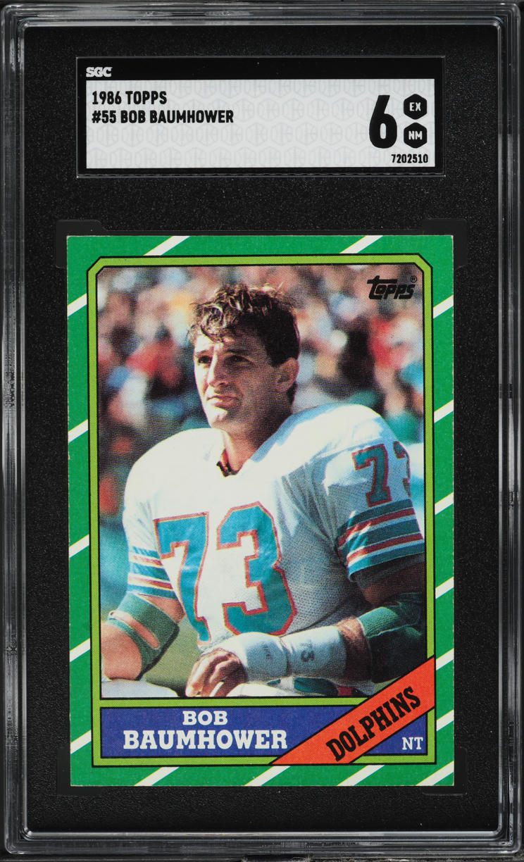 1986 Topps Football Bob Baumhower #55 SGC 6 EXMT