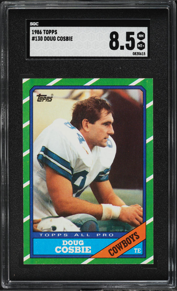 1986 Topps Football Doug Cosbie #130 SGC 8.5 NM-MT+