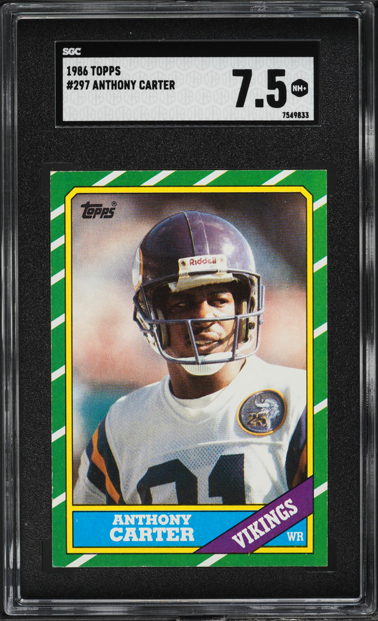 1986 Topps Football Anthony Carter #297 SGC 7.5 NRMT+