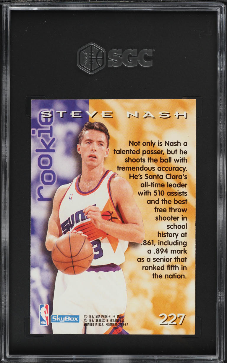 1996 Skybox Premium Steve Nash ROOKIE #227 SGC 8.5 NM-MT+
