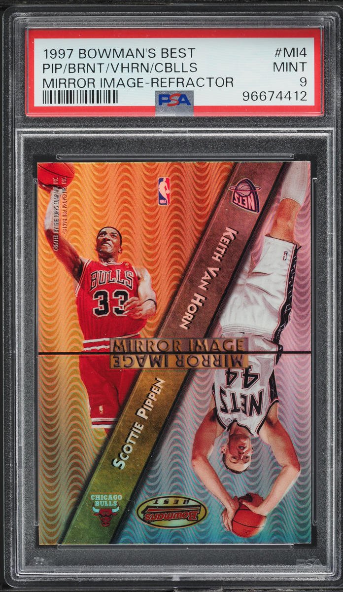 1997 Bowman's Best Mirror Image Refractor Scottie Pippen Kobe Bryant #MI4 PSA 9