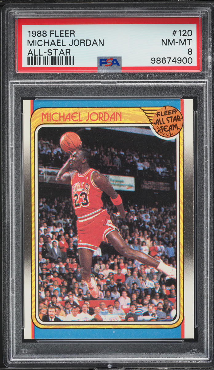 1988 Fleer Basketball Michael Jordan ALL-STAR #120 PSA 8 NM-MT