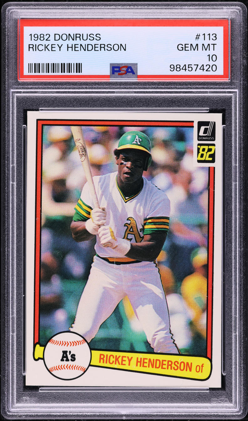 1982 Donruss Rickey Henderson #113 PSA 10 GEM MINT