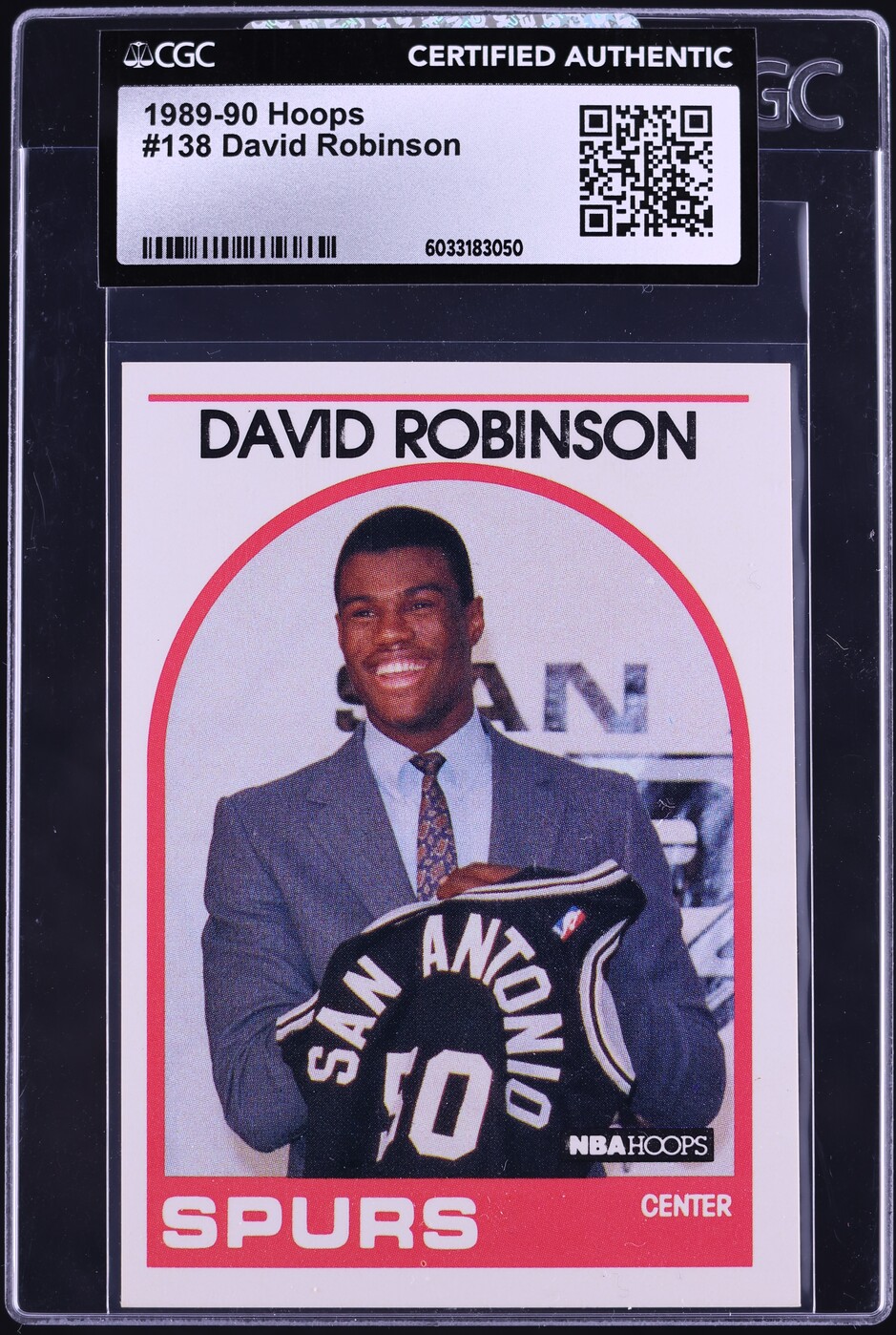 1989 Hoops David Robinson ROOKIE #138 CGC AUTH