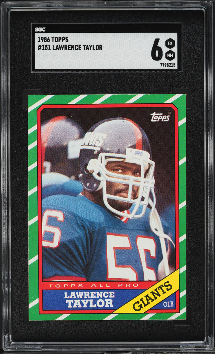 1986 Topps Football Lawrence Taylor #151 SGC 6 EXMT