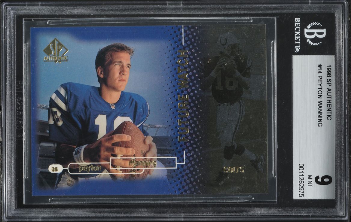 1998 SP Authentic Peyton Manning ROOKIE /2000 #14 BGS 9 MINT
