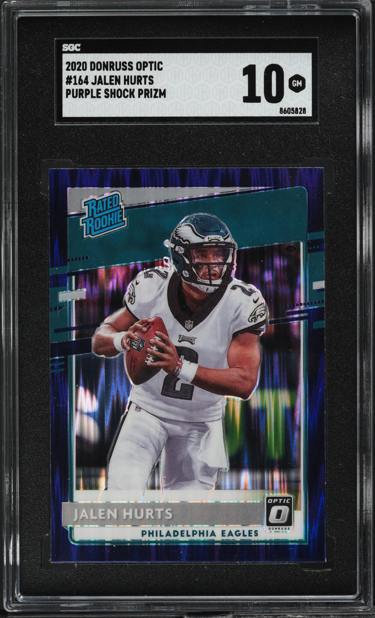 2020 Donruss Optic Purple Shock Prizm Jalen Hurts ROOKIE #164 SGC 10 GEM MINT