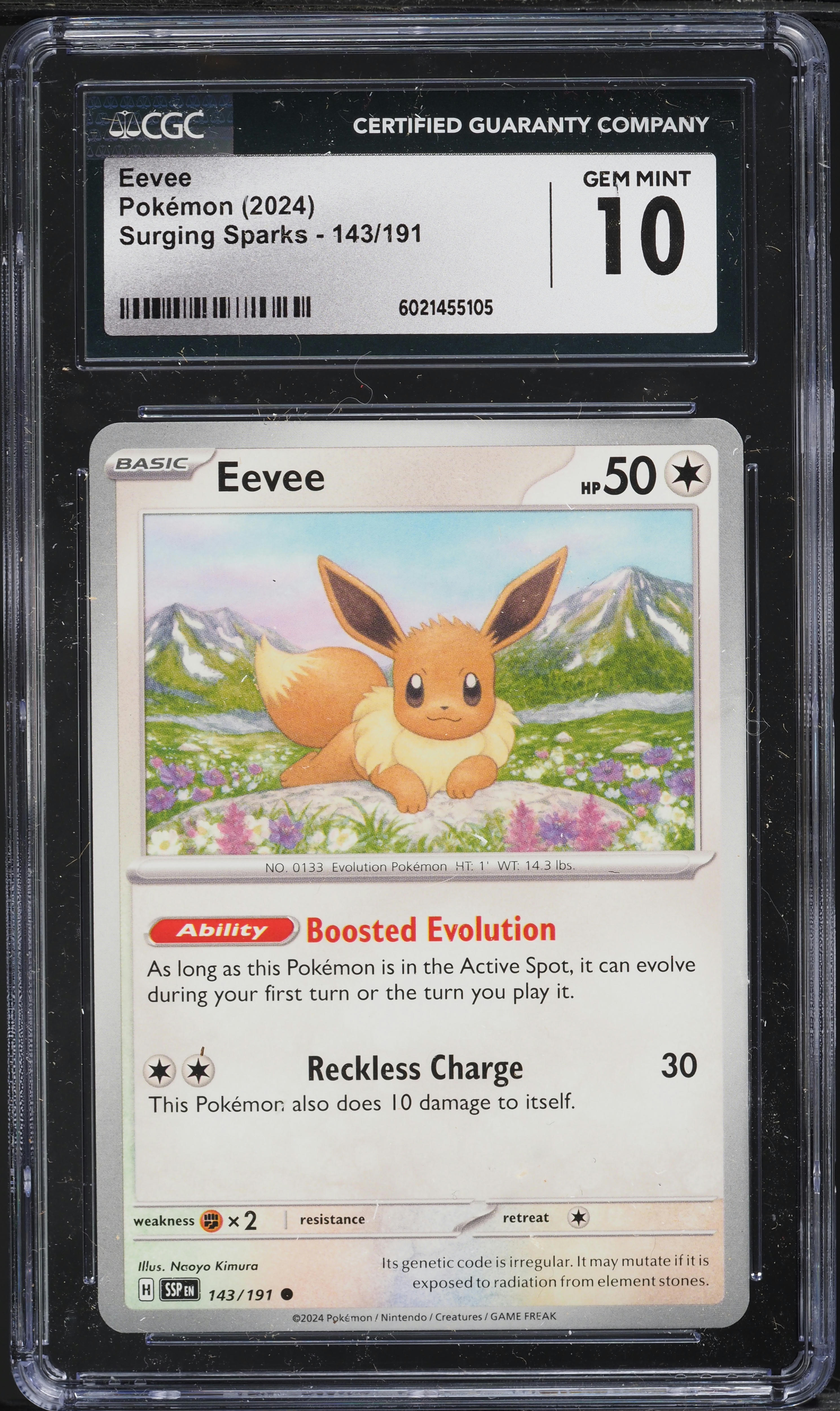 2024 Pokemon Scarlet & VioletSurging Sparks Eevee #143 CGC 10 GEM