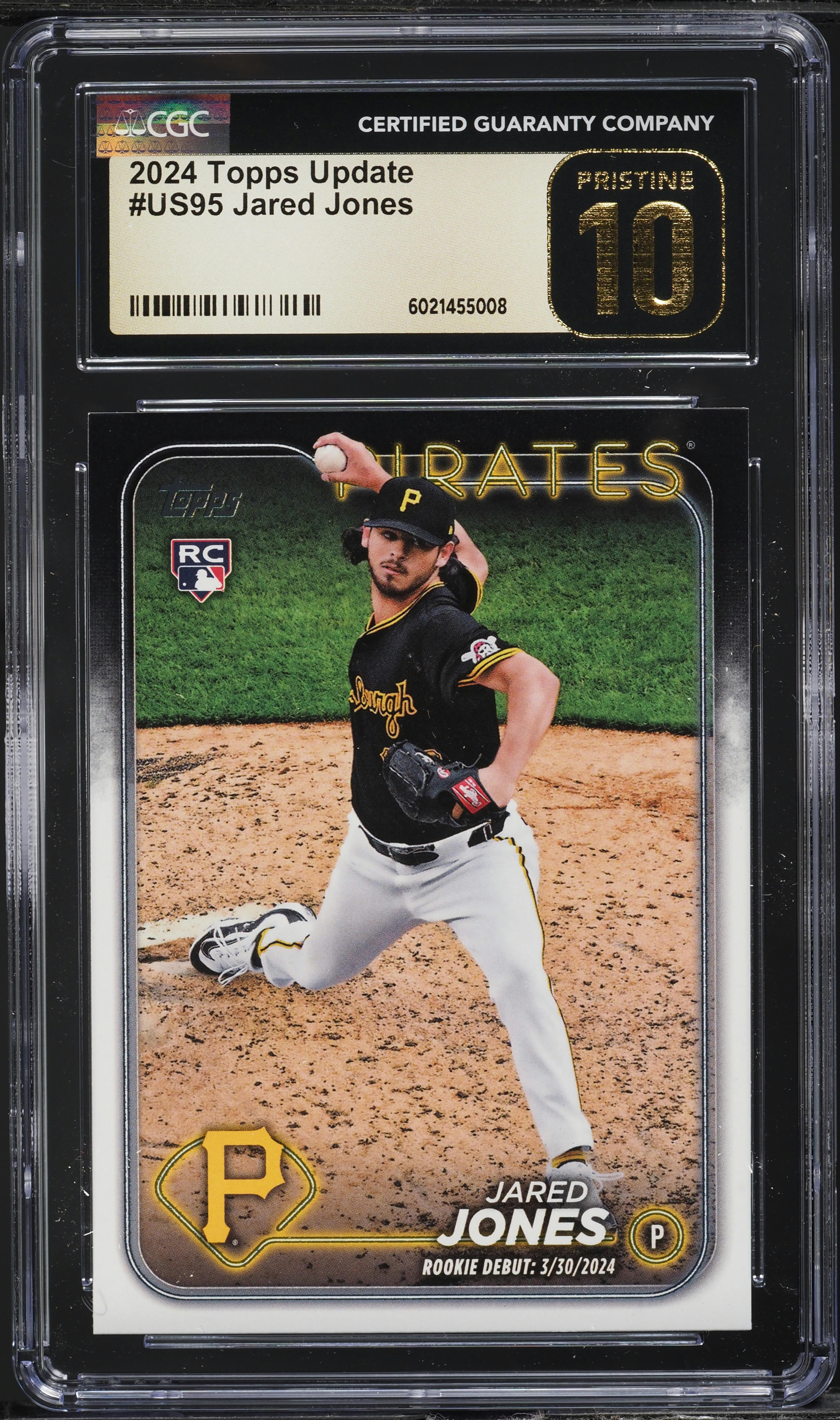 2024 Topps Update Jared Jones ROOKIE #US95 CGC 10 PRISTINE on 