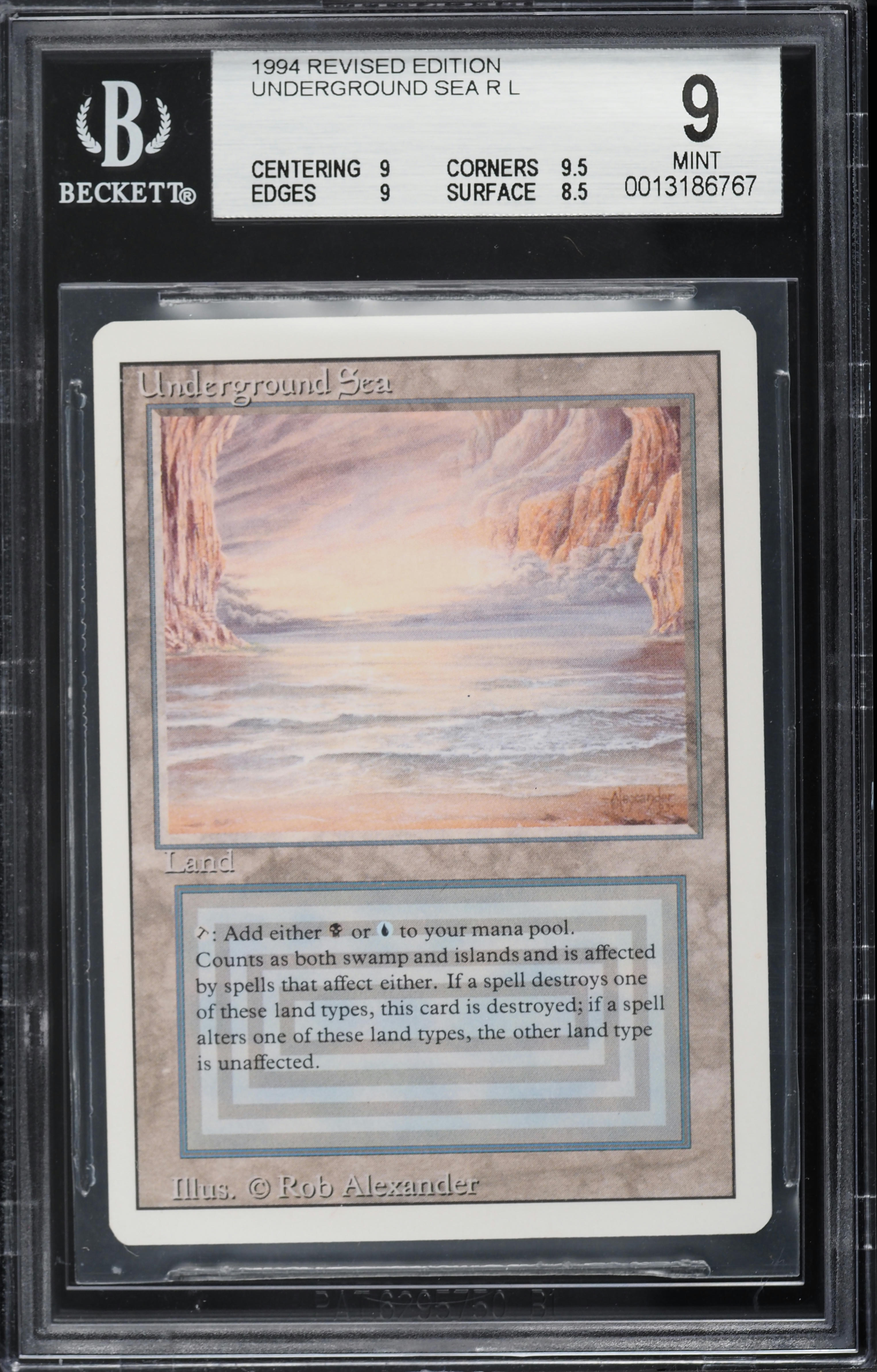 1994 Magic The Gathering MTG Revised Dual Land Underground Sea BGS