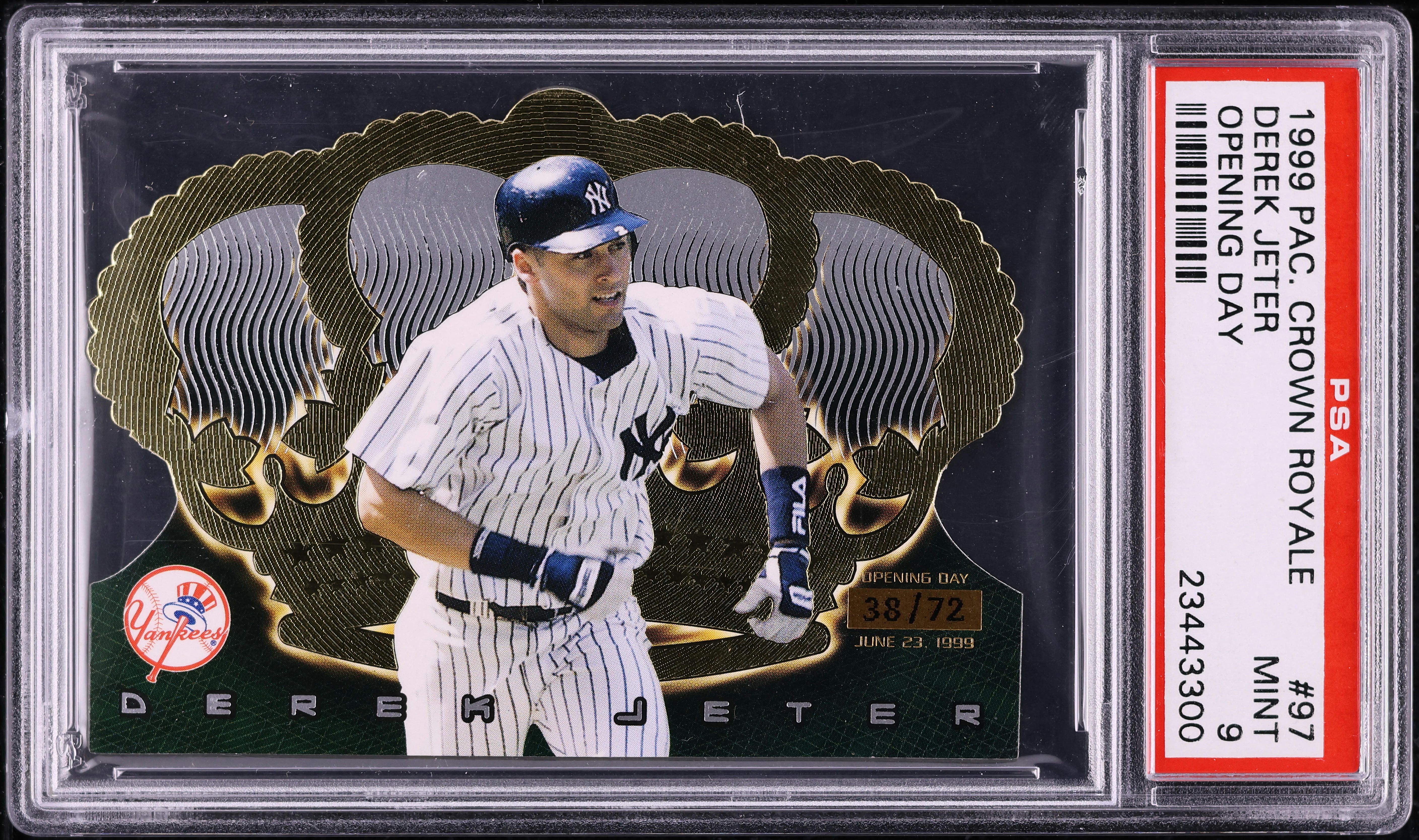 Derek Jeter ゴールドグラブ賞 ボブルヘッド 1999 Pacific Crown Royale Opening Day Derek Jeter /72 #97 PSA 9