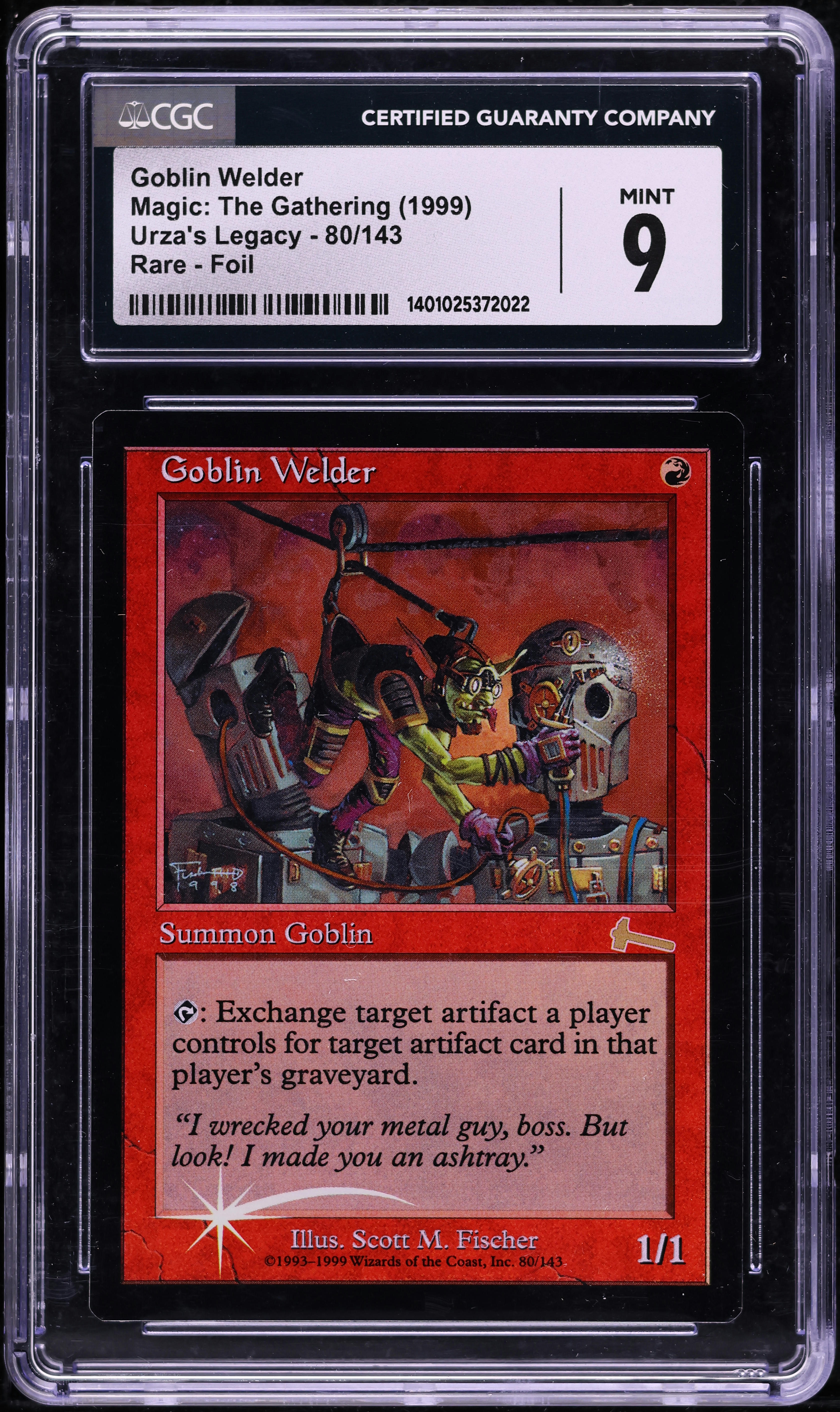 1999 Magic The Gathering MTG Urza's Legacy Foil Goblin Welder #80
