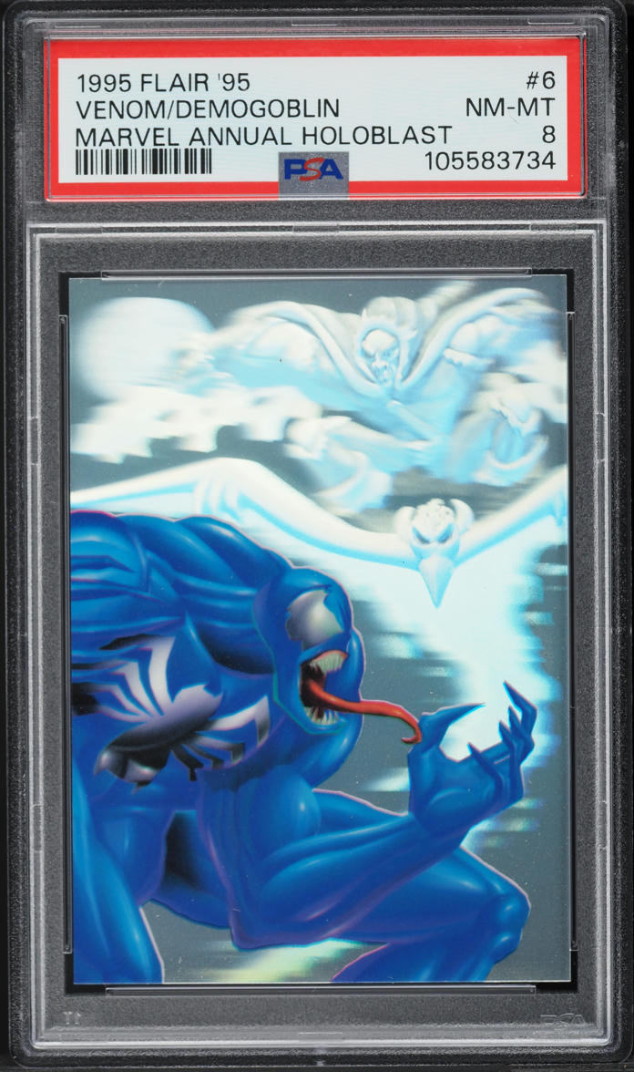 1995 Flair '95 Marvel Annual Holoblast Venom Vs. Demogoblin #6 PSA 8 NM-MT