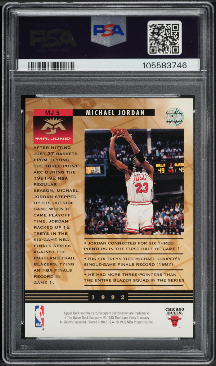 1993 Upper Deck Mr. June Three-Point King Michael Jordan #MJ5 PSA 7 NRMT