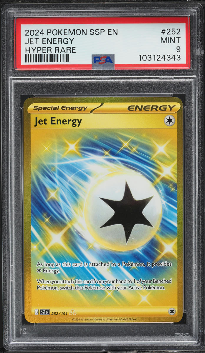 2024 Pokemon SV Surging Sparks Hyper Rare Jet Energy #252 PSA 9 MINT on  Fanatics Collect