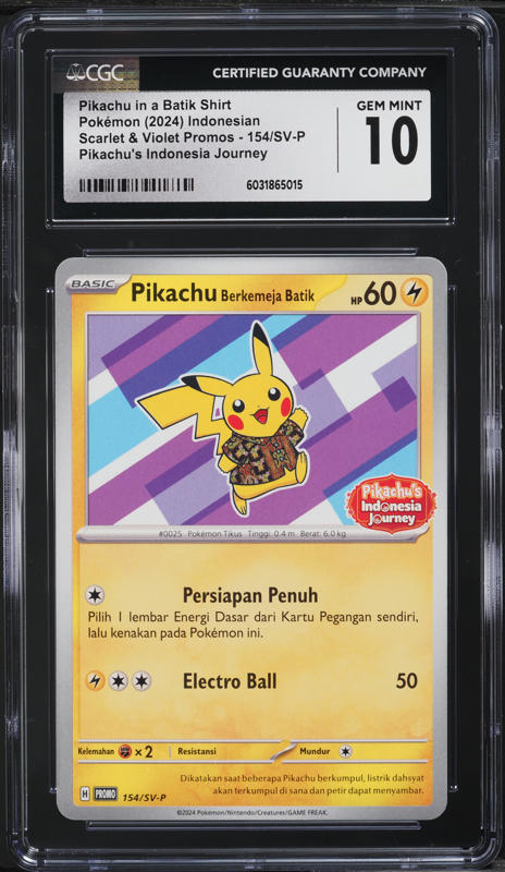 2024 Pokemon Indonesian Scarlet & Violet Promo Pikachu In A Batik