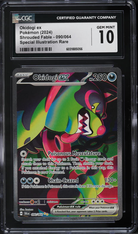 2024 Pokemon Scarlet & Violet Shrouded Fable SIR Okidogi ex #90 PSA 10 GEM  MINT on Fanatics Collect