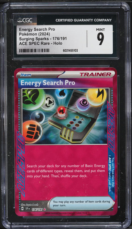 2024 Pokemon SV Surging Sparks ACE SPEC Rare Energy Search Pro #176 CGC 9 MINT