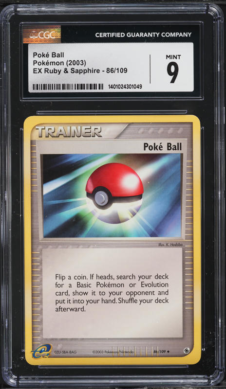 2003 Pokemon EX Ruby & Sapphire Poke Ball #86 CGC 9 MINT