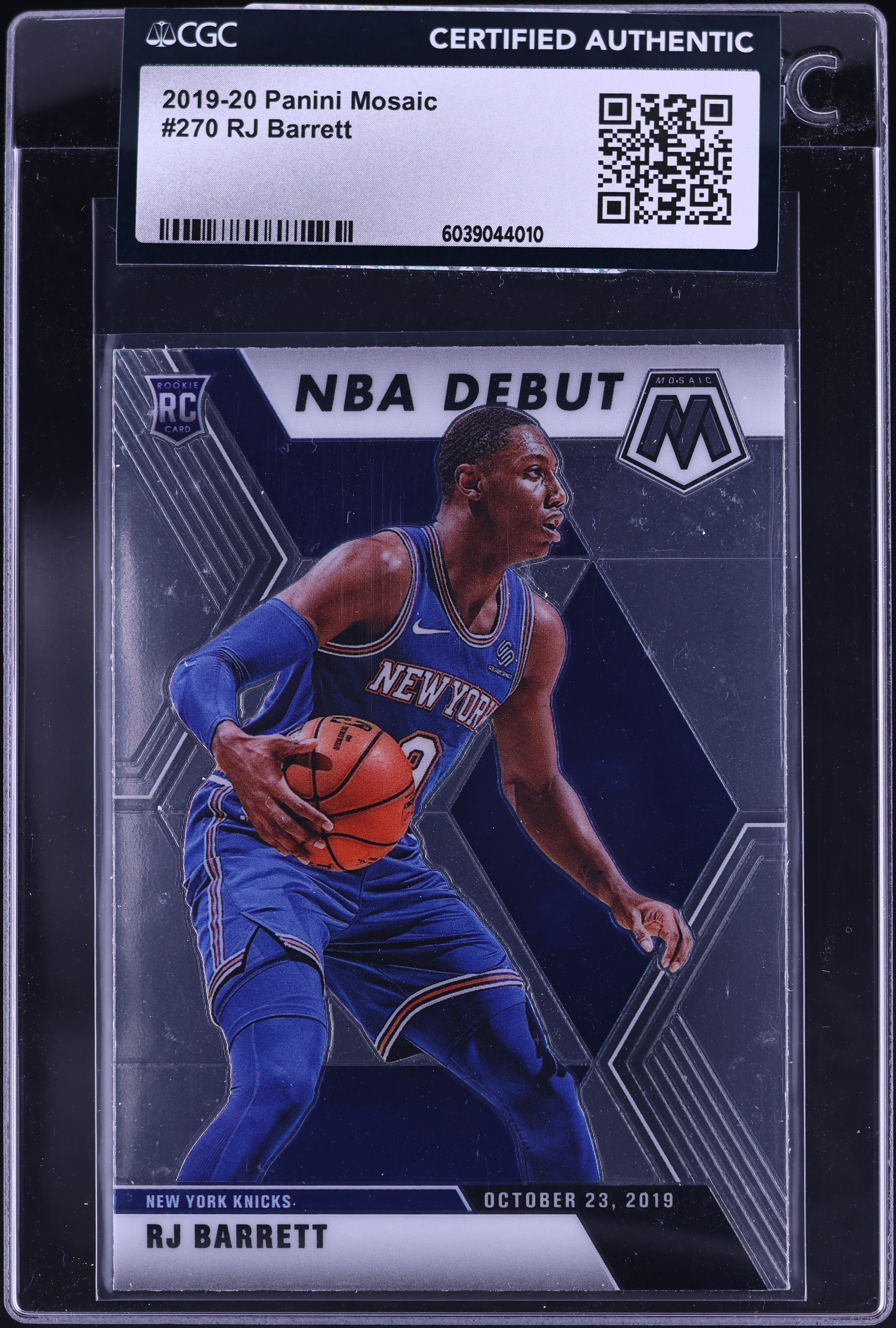 2019 Panini Mosaic RJ Barrett ROOKIE #270 CGC AUTH on Fanatics Collect